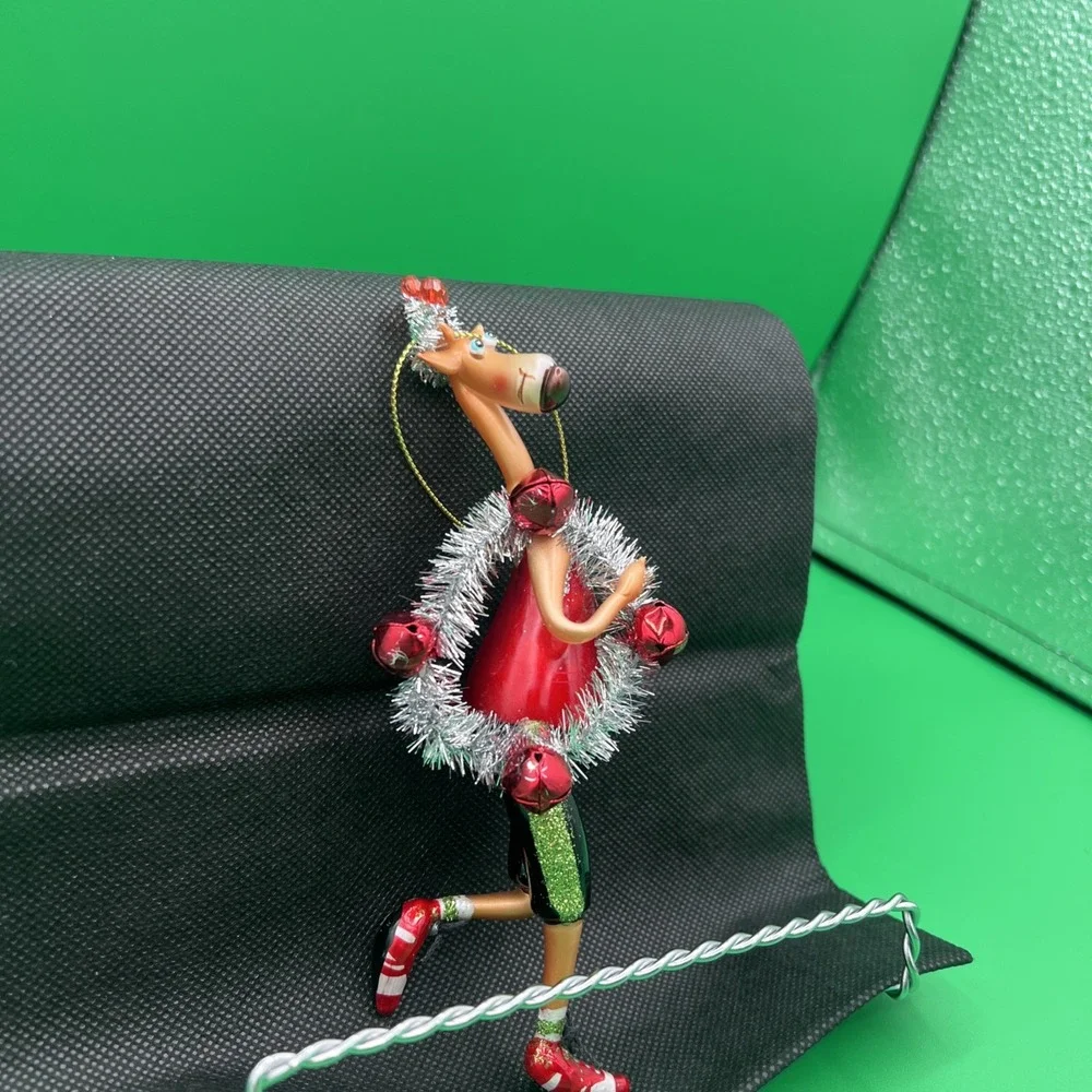 Christmas Elk Dancing Christmas Tree Ornament With Glitter Pants 6